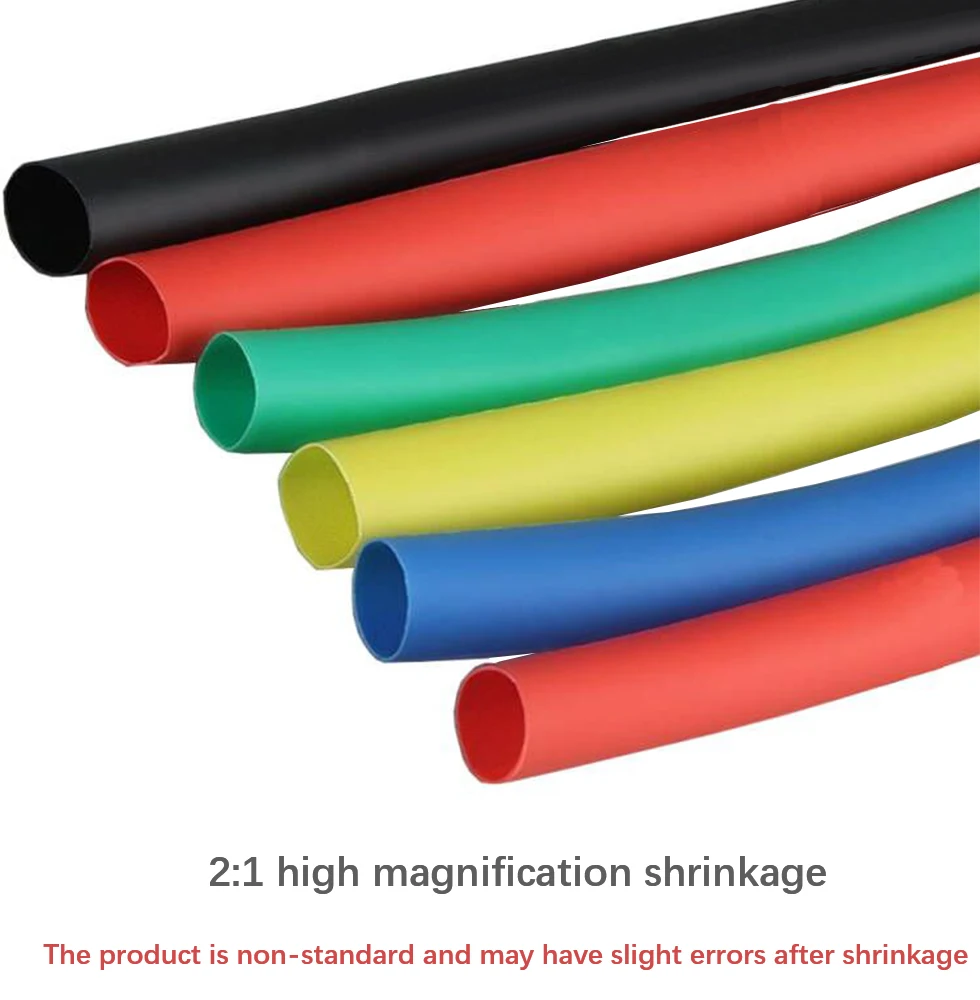 

1/5M 2:1 black 11-50mm diameter heat shrink sleeve adaptive lining sleeve polyolefin thermal cable insulation sleeve black