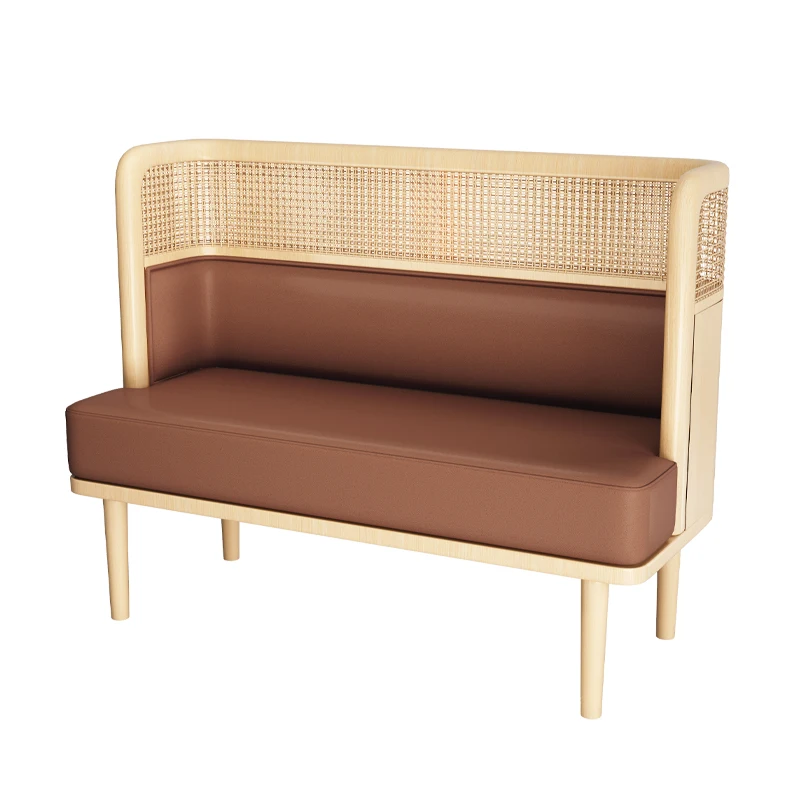 Rattan Card Seat Sofa Restaurant Bar Commercial Table and Chair Combination