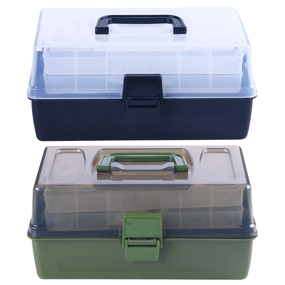 3 Layer Fishing Tackle Box Fishing Storage Case Large Capacity Fishing Tackle Storage Box Multifunctional Fishing Accessories