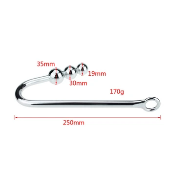Metal Anal Hook With Ball Prostate Massager Butt Plug Anus Dilator Stainless Steel Sex Toys For Men Women Gay 5