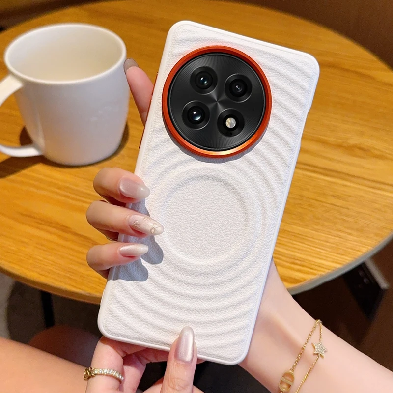 ELVEV Magnetic Luxury Ripple Pattern PU Leather Dropproof Phone Case