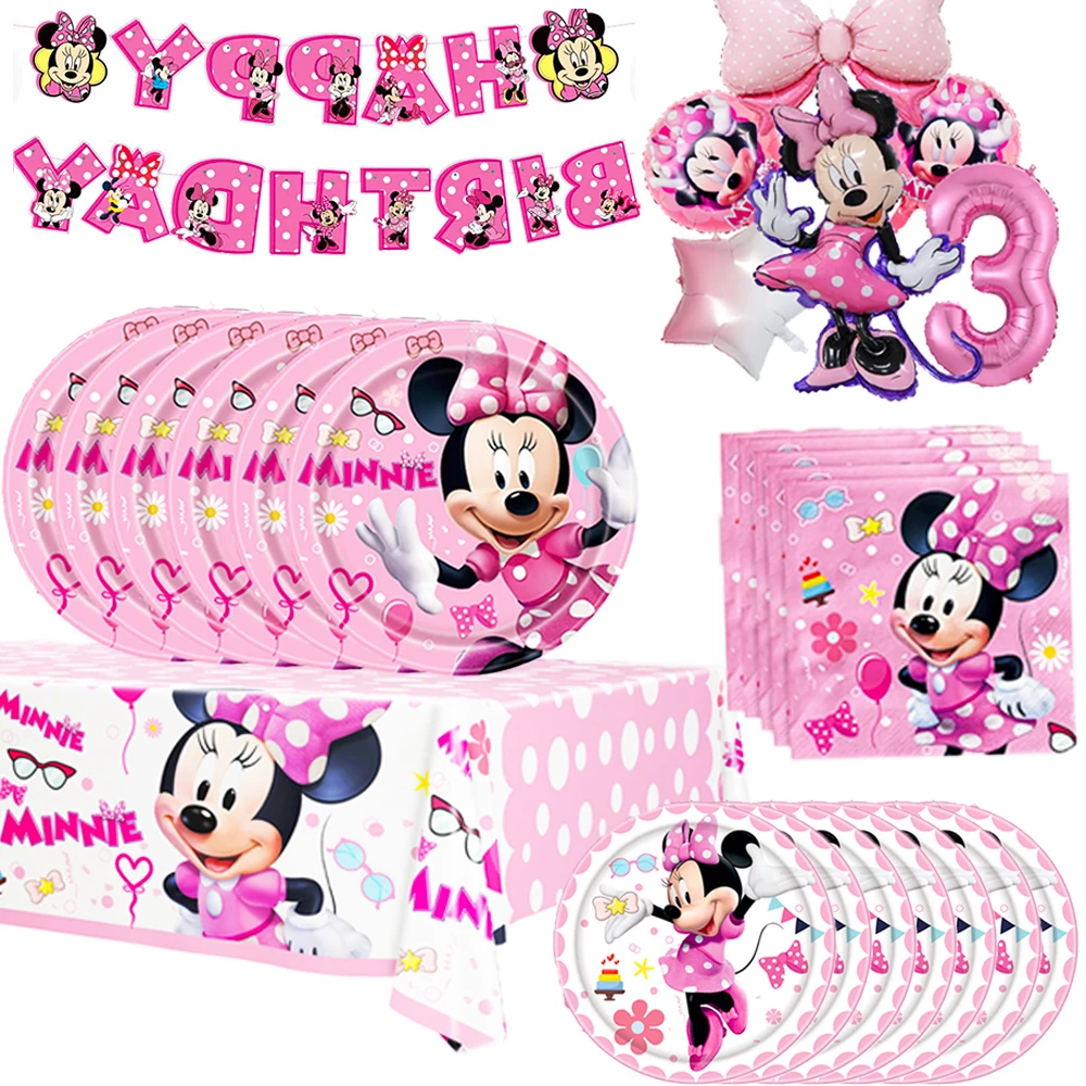 Aanvulling Zenuw micro Pink Disney Minnie Mouse Theme Birthday Party Girl - Pink Disney Minnie  Mouse - Aliexpress