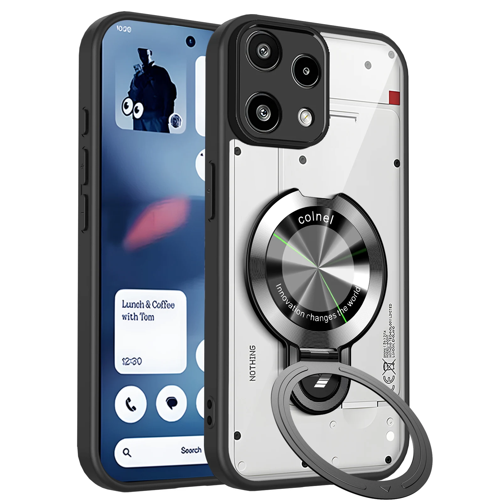 Stylish Transparent Magnetic Stand Back Cover