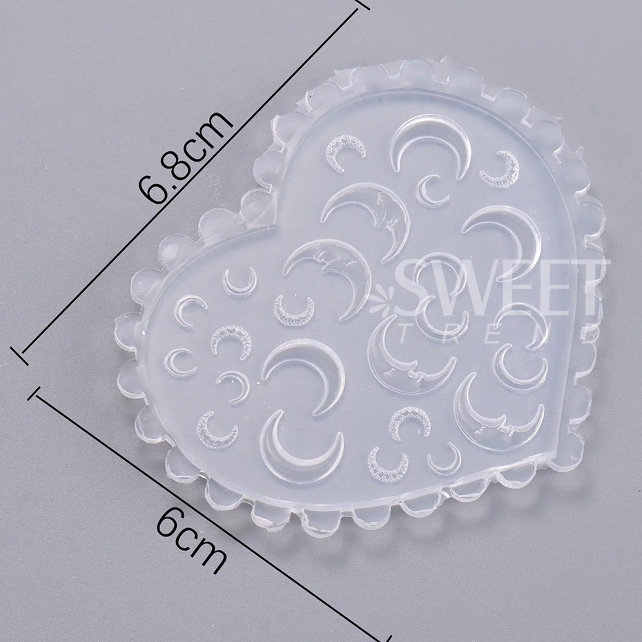 Bow Tie Nail Art Heart Shape Silicone Mold Star Rhinestones Shape Mold Templates Gel Print Stencils Manicure Carving Decoration 6