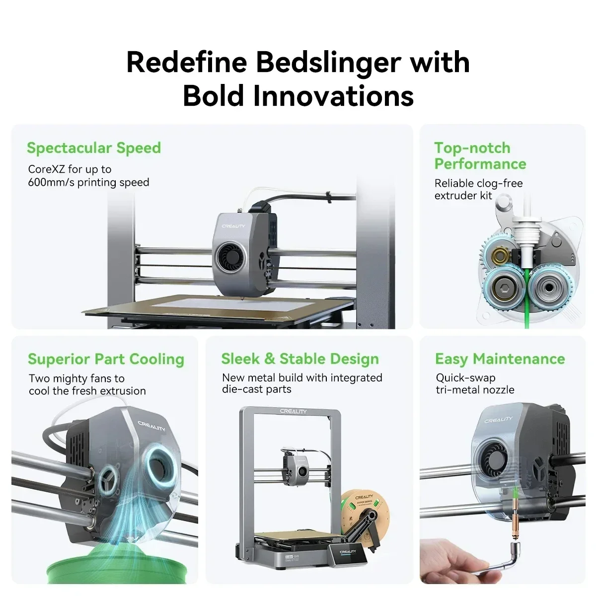 Creality 3D Ender-3 V3 CoreXZ Drukarka 3D 600mm/S Prędkość bezpośrednia Wytłaczarka Automatyczne poziomowanie Podwójne stabilne, wykonane w całości z metalu 5 Creality 3D Ender-3 V3 CoreXZ Drukarka 3D 600mm/S Prędkość bezpośrednia Wytłaczarka Automatyczne poziomowanie Podwójne stabilne, wykonane w całości z metalu - Image 5