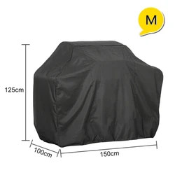 Premium Heavy - Duty Waterproof Outdoor BBQ Grill Cover - Round, Black (M)
