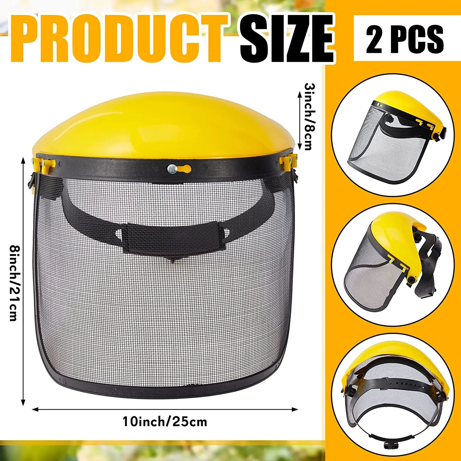 Description Picture 6 of itemGarden Grass Trimmer Safety Helmet Hat with Full Face Mesh Visor for Logging Brush Cutter Forestry Protection High Quality