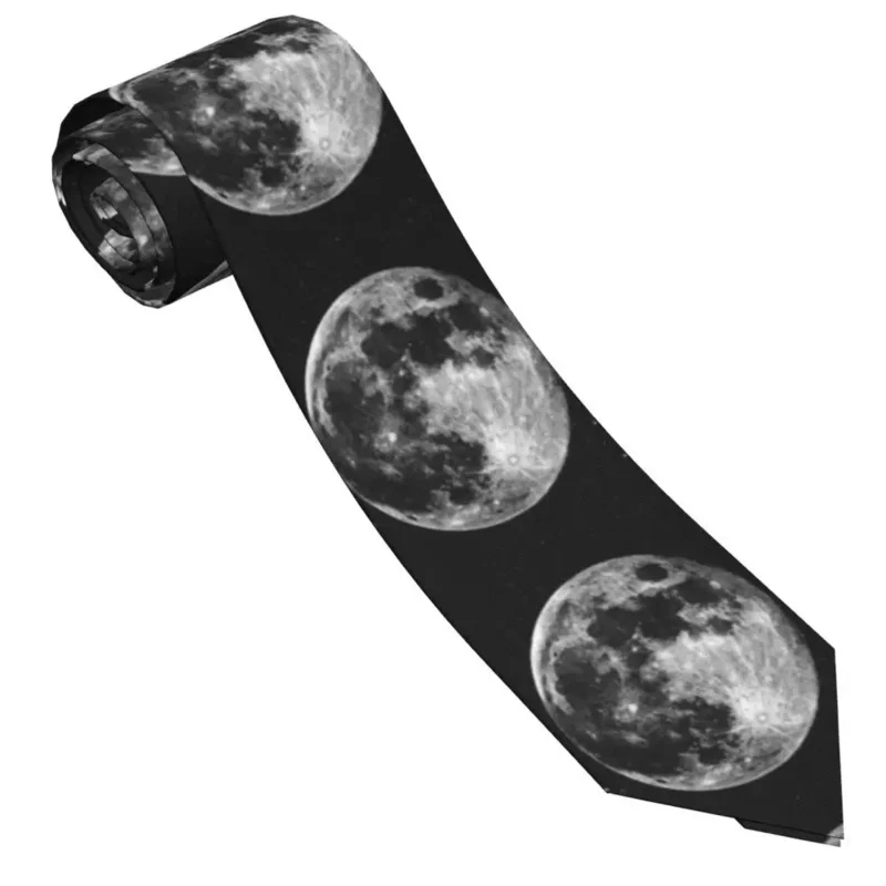 

Галстуки унисекс из полиэстера, полная луна и затмение, 8 см, Узкие повседневные аксессуары для мужчин