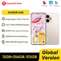 Original HONOR 400 Global Version 5G Smartphone 6.55" 120Hz AMOLED Display Snapdragon 7 Gen 3 200MP 6000mAh 80W SuperCharge NFC