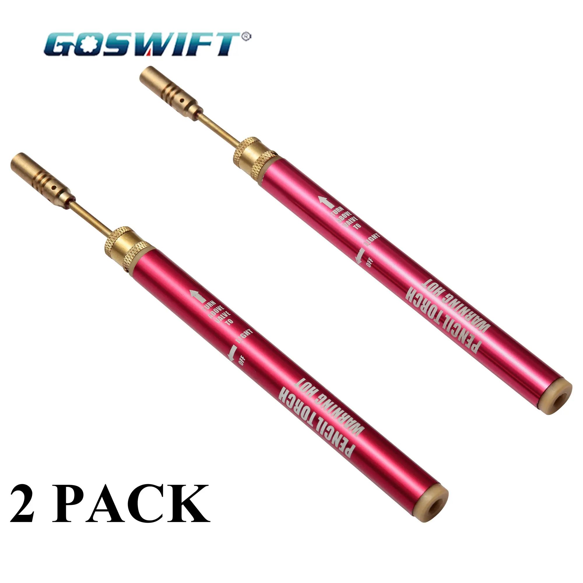 GOSWIFT2PcsRedPencilTorchCordlessButanePoweredPencilTorch