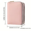 Women Wallet Zipper Short Style Purse Lychee Pattern Solid Color Fashion Large Capacity Multi Card Slot Coin Purse with Zipper 2