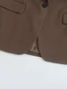 Willshela Women Fashion With Pockets Brown Single Button Blazer Vintage Notched Neck Long Sleeves Female Chic Lady Outfits 5