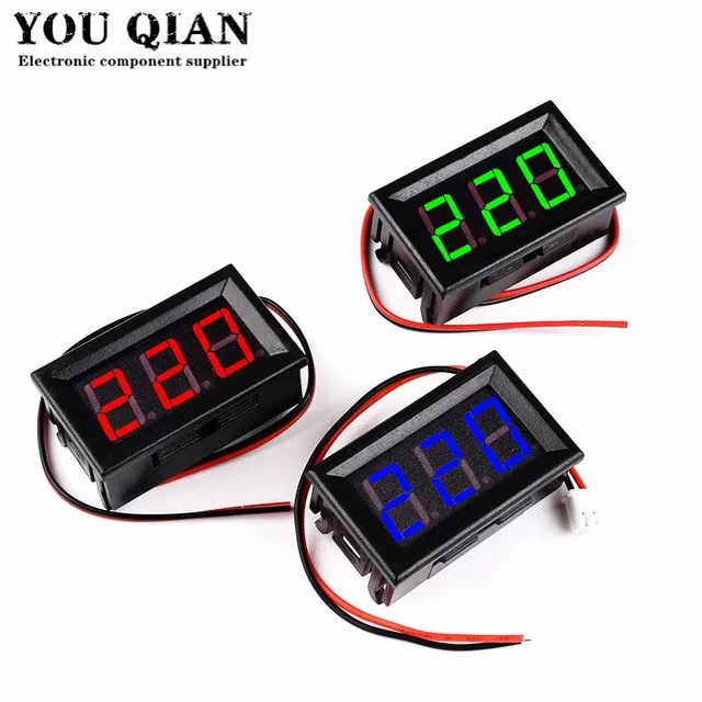 AC 70-500V 0.56 LED Digital Voltmeter Spannung Meter Volt Instrument  Werkzeug 2 Drähte Rot Grün Blau display 110V 220V DIY 0,56 Zoll - AliExpress