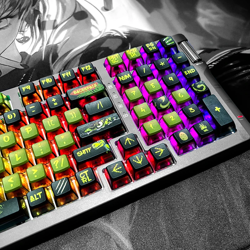 

Прозрачные колпачки для клавиатуры MiFuny в виде динозавра, термосублимация, колпачки для механических клавиатур