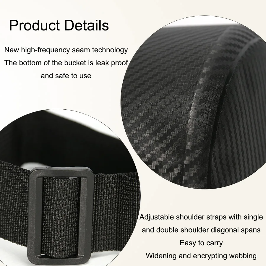 Outdoor Waterproof Dry beach bag, Carbon fiber texture waterproof bag for river floating, bucket bag, waterproof bag