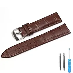 Premium Genuine Leather Watch Band Strap - Superior Quality Accessory - 22mm (Brown - S)