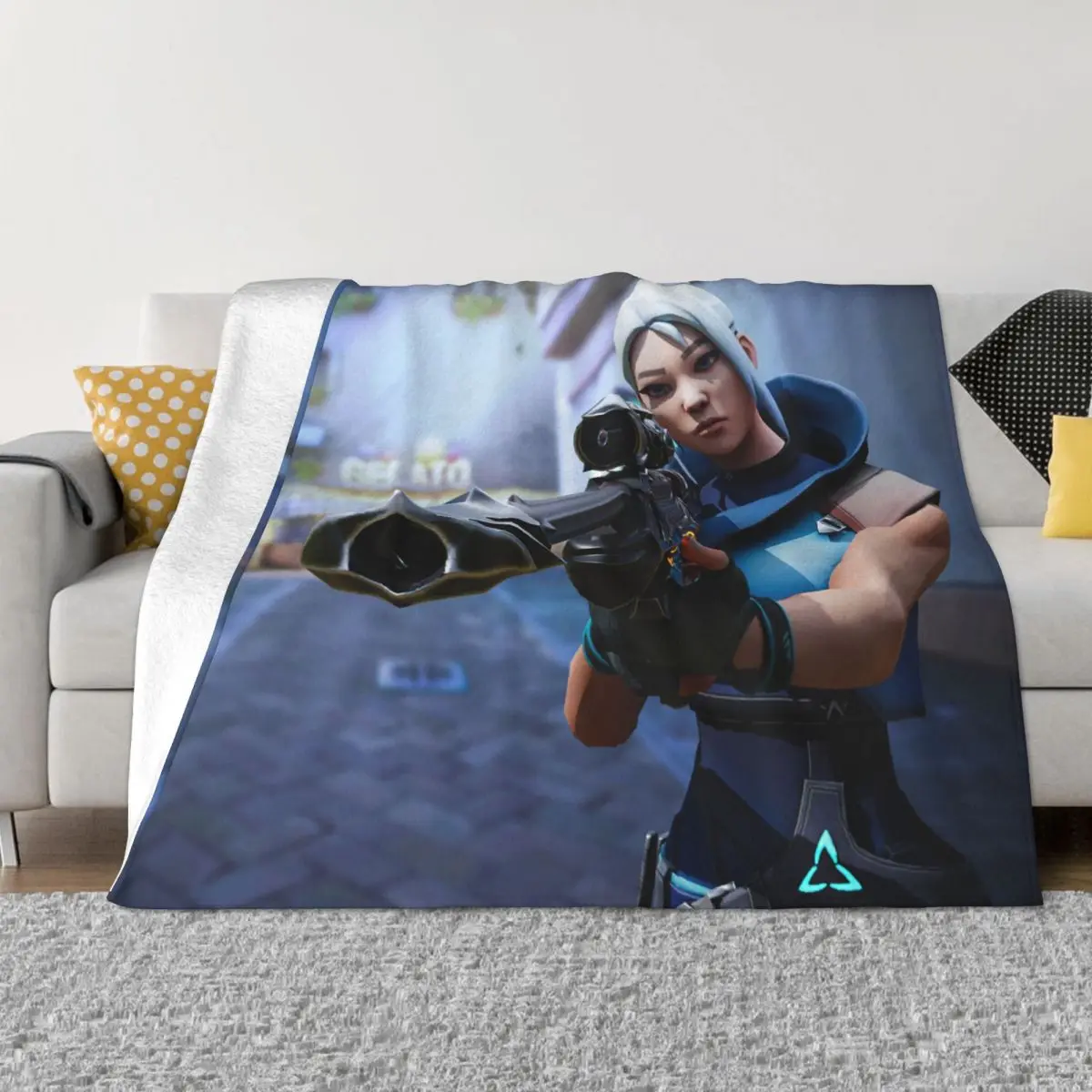 

Одеяло Valorant Jett из аниме-фланели, смешное теплое покрывало для стула, покрытия дивана, весна-осень