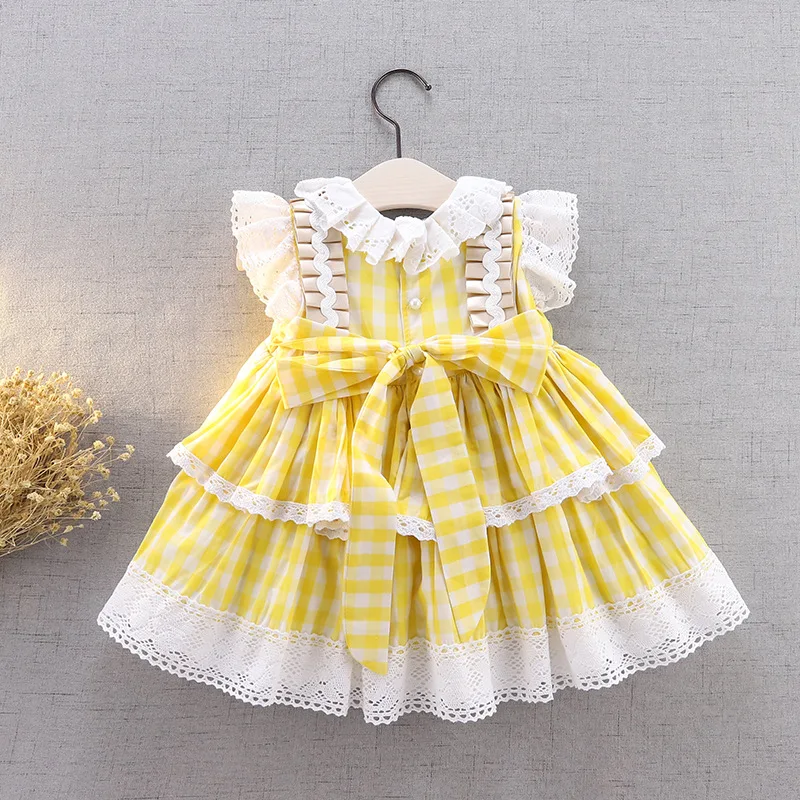 Girls Daily Dress Baby Rabbit Print Lolita Gown Kids Lolita Hair Accessories One Year Old Dress Children Birthday Gift