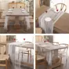 Pearl Tulle Table Runner Tablecloth White Table Cloth Wedding Veil Fabrics for Wedding Birthday Party Arch Dessert Table Decor 3