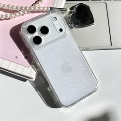 Ultra Thin Glitter Bling TPU Transparent Phone Case - Soft Shockproof Clear Back Cover - iPhone 15 Plus (Clear)