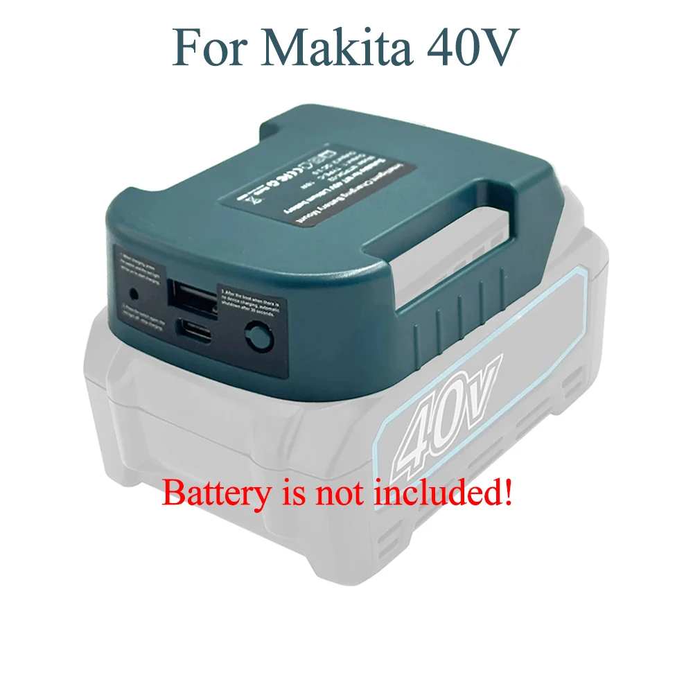 Lithium Battery USB Type-C Charger Power Bank Adapter for Makita
