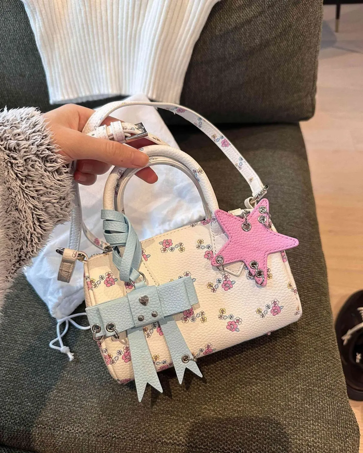 JIAERDI Summer Hot Girls Floral Y2k Hand Bag Women Harajuku Cylinder Handle Messenger Bag Purse Female Dopamine Crossbody Bags