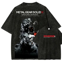تي شيرت كلاسيكي رائج البيع بطباعة جرافيك من لعبة METAL GEAR SOLID للرجال والنساء، قميص قطني مغسول بتصميم عتيق وحجم كبير، أزياء صيفية جديدة 2