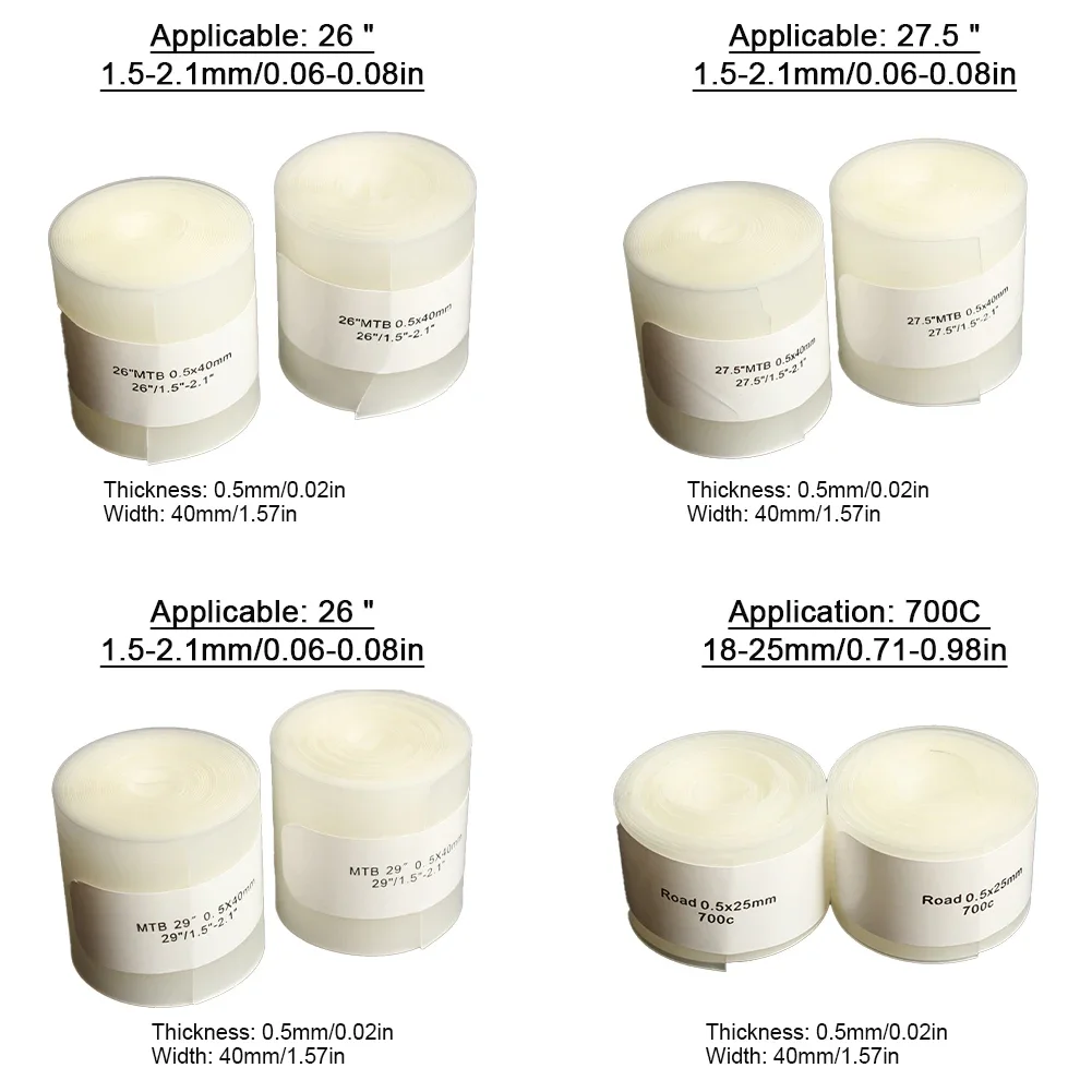 2 Rolls 26 "/27.5" /29 "/700C Road Bicycle Stab-Proof Tire Pad Inner Tube Anti-Locking Anti-Explosion Pad Riding Accessories