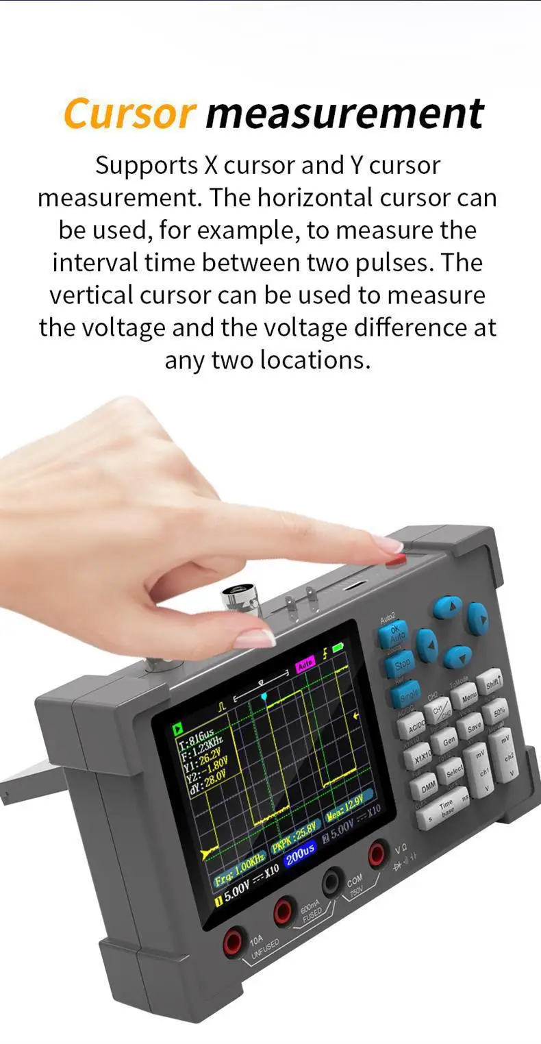 Protable DSO3D12 3.2 Inch Desktop Digital Oscilloscope 120M Bandwidth Dual Chann