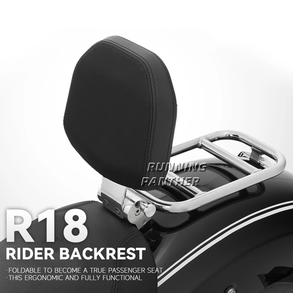 Motorcycle Rear Rider Foldable Backrest Cushion Back Rest Pillion