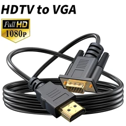 1080P HDMI to VGA Cable Converter Adapter for Versatile Display Connections (HD to VGA)