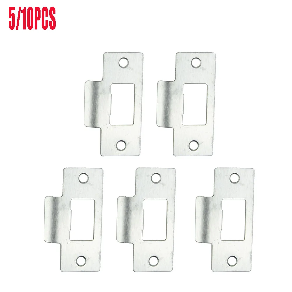 

5Pcs Standard Tubular Latch Striker Plate Replacement Nickel Plated Set Stainless Steel Door Strike For Swinging Doors