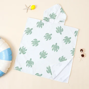 1Pc In Microfibra Per Bambini Accappatoio Con Cappuccio Bambino Capretto Mantello Accappatoio Spiaggia Bagno Piscina Asciugamano Vestaglie 1