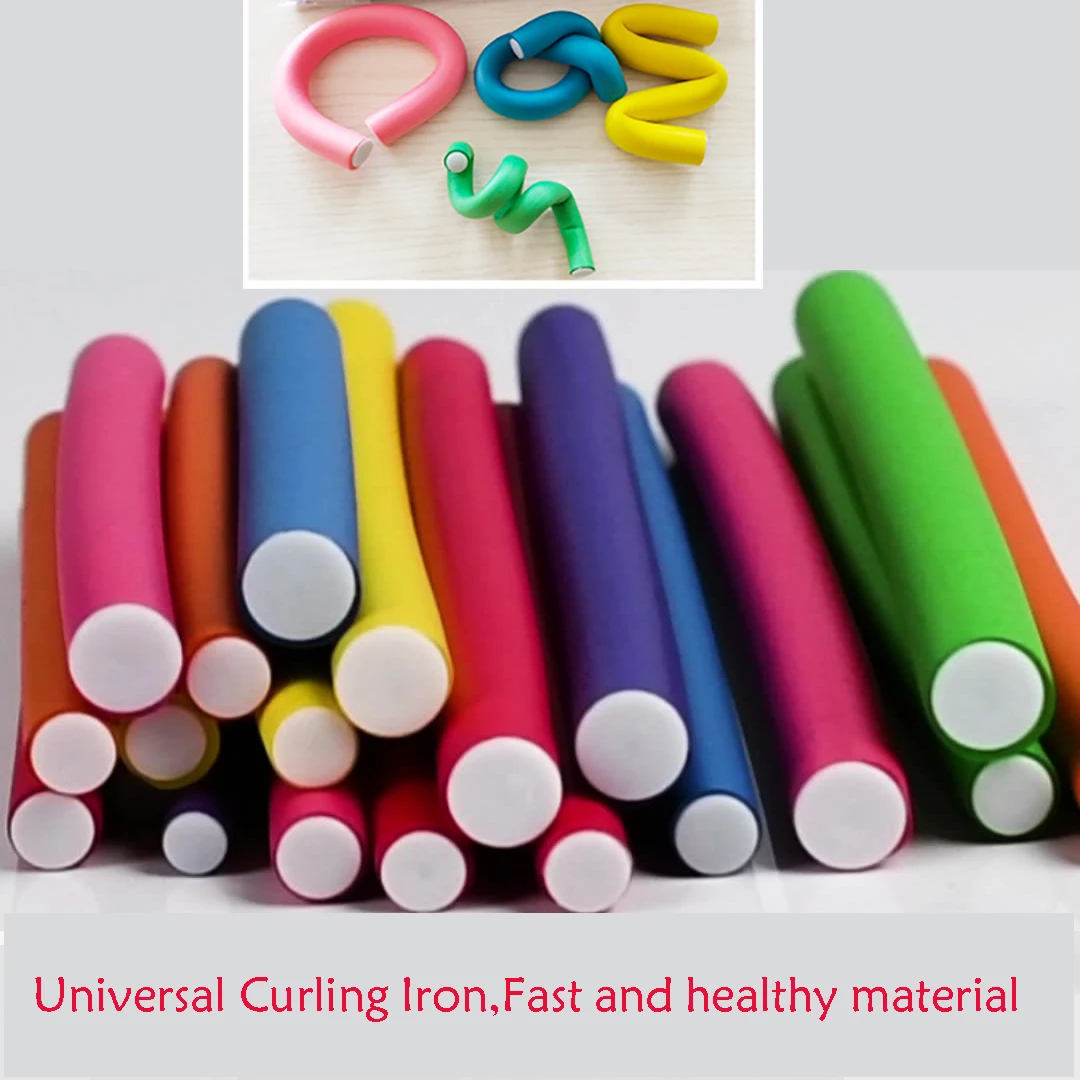 Curly Hair Products Rubber Reusable Roller Hair Curler No Heat Short Long Styling Tool Heatless Curlers 5/10 Pcs/Set