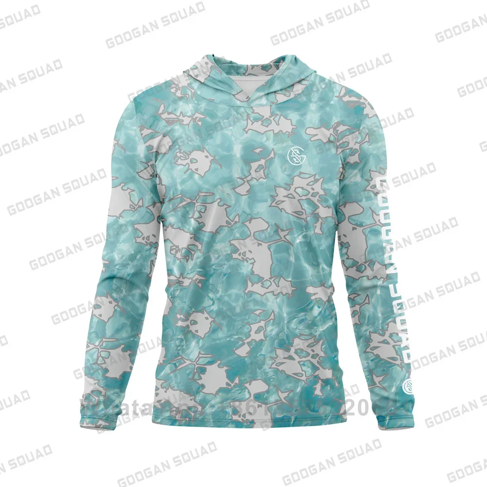 Googan Squad Men's Upf 50+ Sun Protection Hoodie Shirt Long Sleeve Spf Fishing Outdoor Uv Hiking Shirts Lightweight.