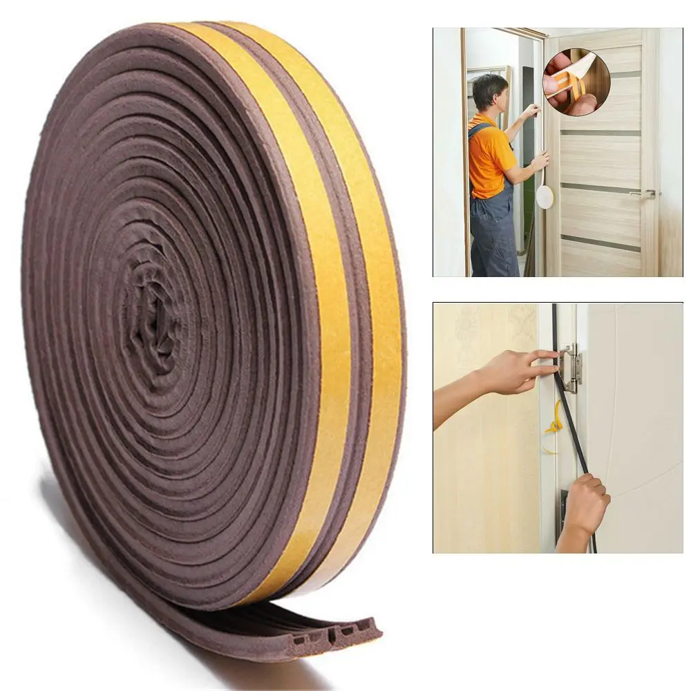 

5/10M Home Weather Strips Soundproof Anti Collision Window Door Foam Draught Excluder Seal Strip