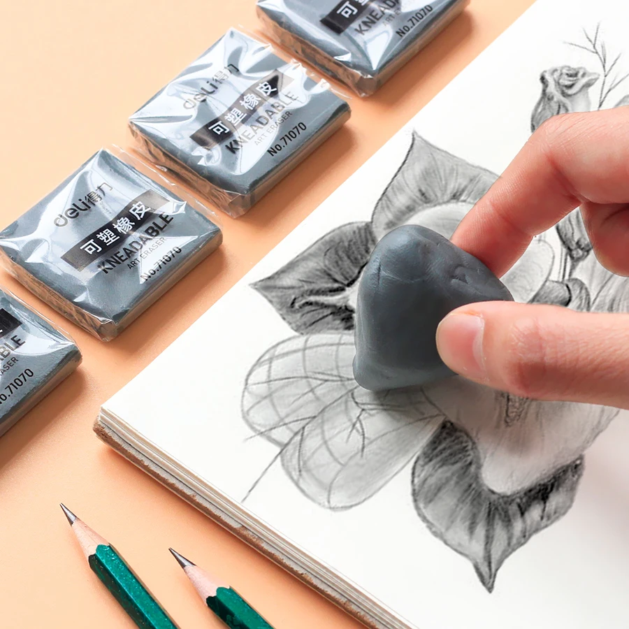 Pencil Eraser Plasticity Soft Rubber Eraser Student Drawing Sketch Highlight Novelty Plasticine Pencil Eraser Art Supplies Stationery 1pcs