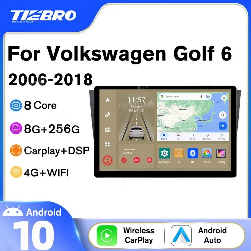 

Tiebro 8G+256G 1920*1200P 13inch Android10 Car Radio For Volkswagen Golf 6 2006-2018 Carplay Car Stereo Video Multimedia Player