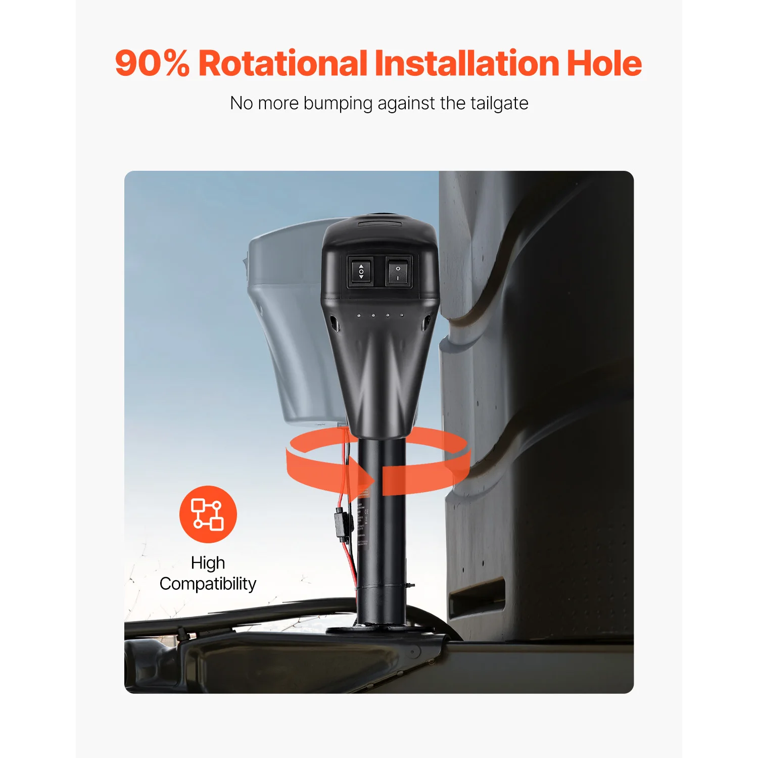 SucceBuy 5000Lbs Electric Trailer Jack RVs Power Tongue Jack with 2 Way Connector & Crank Handle 10"-28.3" Lift for Camper