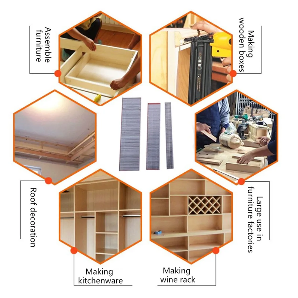 Agrafeuse droite F15/F20/F25/F30, agrafeuse en acier inoxydable, outils de travail du bois, bricolage de meubles, 1105 pièces