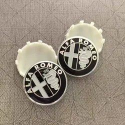 Set of 4 Chrome - Finish Car Wheel Center Hub Caps with Badge Design (60mm, 10 - Pin) - 60mm - 4pcs (Black)