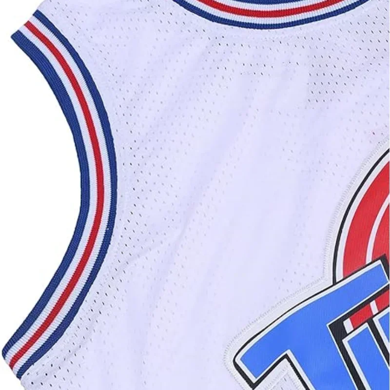 Space Jam Youth Basketball Jersey BUGS #1 LOLA TWEETY TAZ Movie Tune Squad Child Sports Shirts Sleeveless Tops Boys Single White basketball jerseys