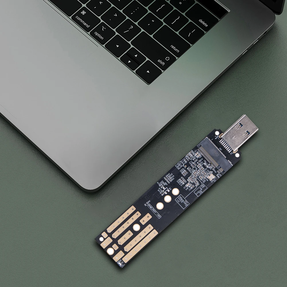 JMS581DL 칩 듀얼 프로토콜 SSD 인클로저, 1000 MB/s M.2 SATA NVME SSD 어댑터, PCIe AHCI 2230 2242 2260/2280 SSD용 지원 안 함