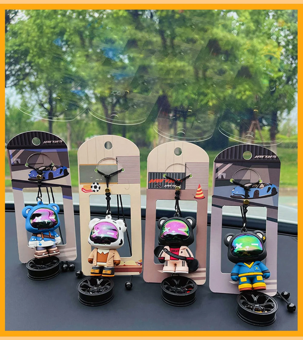 Cartoon Bear Toy Car Decoration High End Tire Wheel Auto Rearview Couple Pocket Gift Accessories Sea638ce2508149a1bed17e7acb7b023et