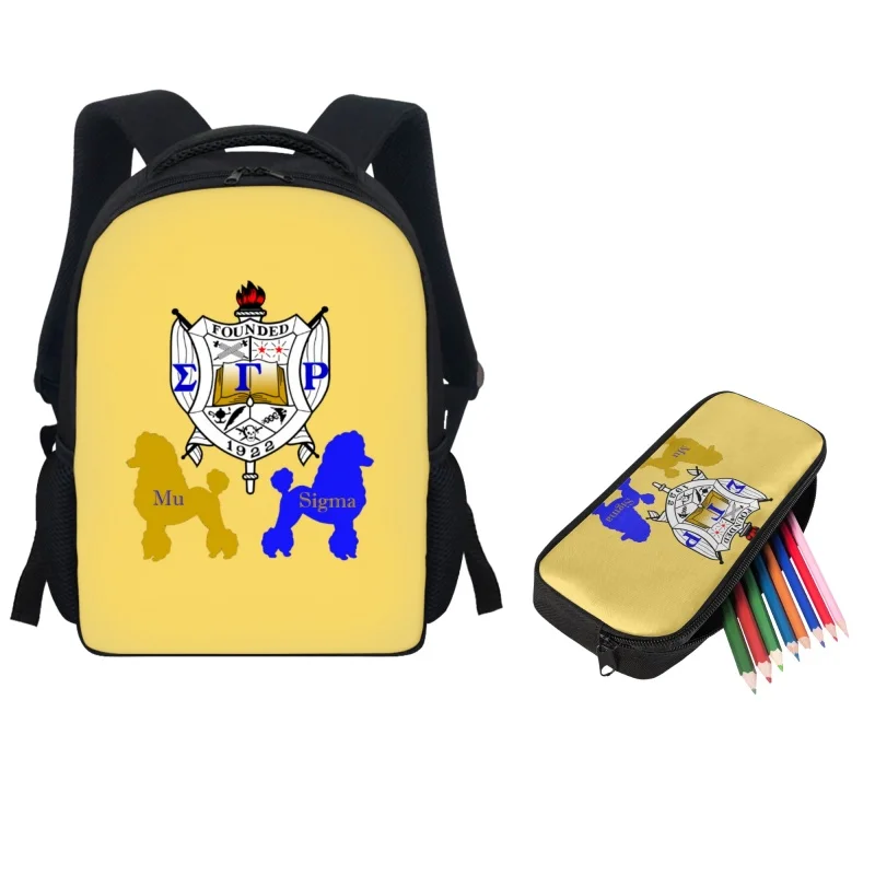 

Twoheartsgirl Preschool Mini Backpack Sigma Gamma Rho Kids School Bag 2Pcs/Sets Kindergarten Children Book Bag Pencil Case Set