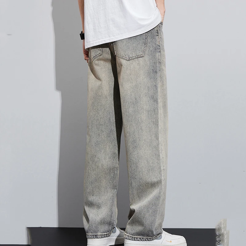 Summer Autumn Denim Jeans Men's Loose Wide Leg Trendy Versatile Pants Straight Brand All Matching Young Pants High Quality 3