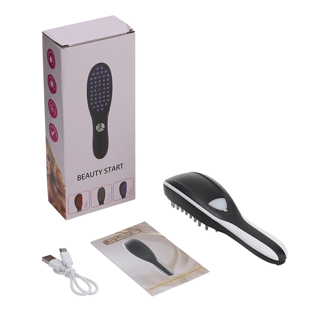 Electric Spray Massage Comb Hair Growth Vibration Head Massager Brush LED Anti H