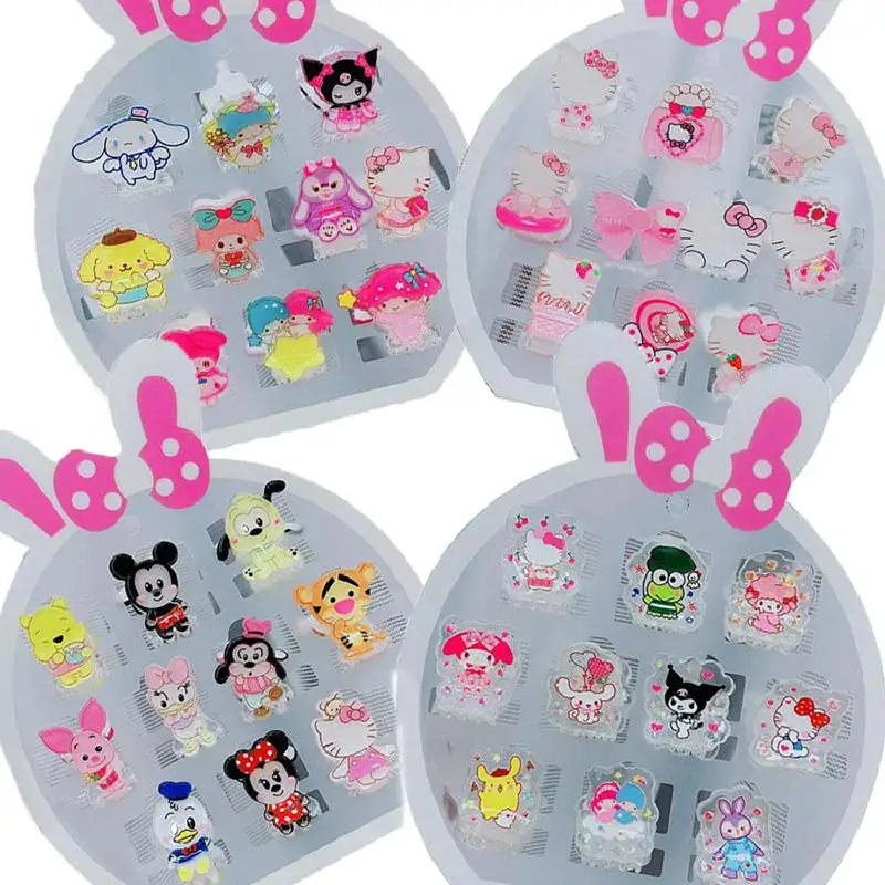 10pcs Sanrio Disney Women Mini Claw Clip Headdress Noslip Grips Hair