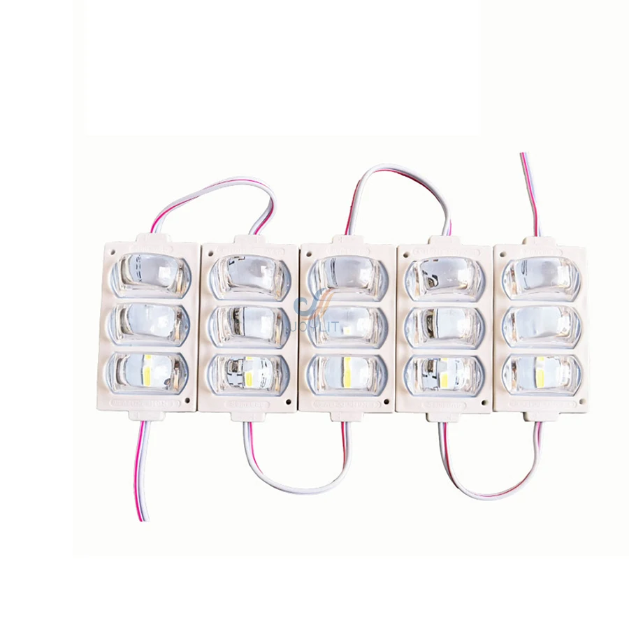 100개/세트 자동차용 플래시 RGB LED 아이즈 SMD3030 DC12V 3칩 3W IP65 휠 브로우 광고 박스 자동차