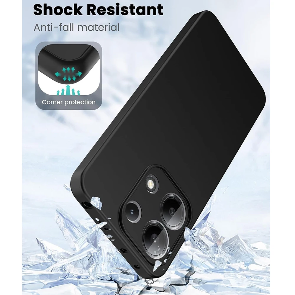 Sleek Black Soft Silicone Shockproof Phone Case - Premium Protection Back Cover